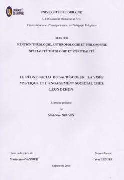 Etudes dehoniennes - Minh Nhat Nguyen SCJ: Le Règne social du Sacré-Coeur